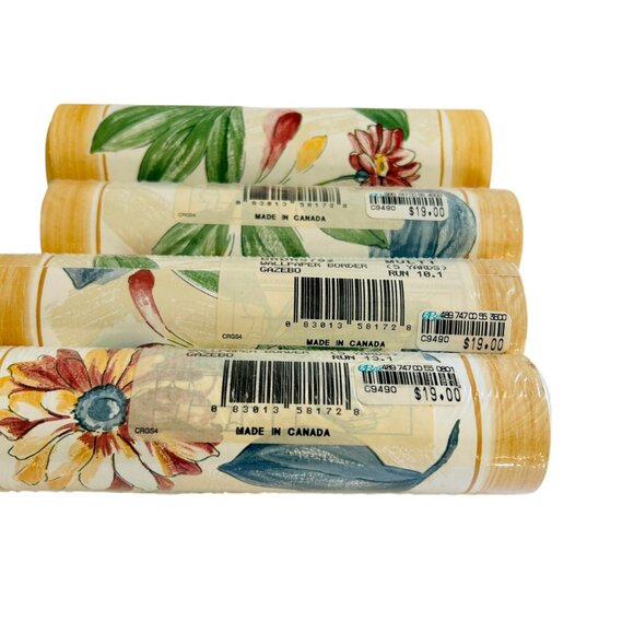 Croscill Gazebo Floral Wallpaper Border Lot of 3 Rolls Sealed 5 yards Each PLUS - Picture 2 of 6